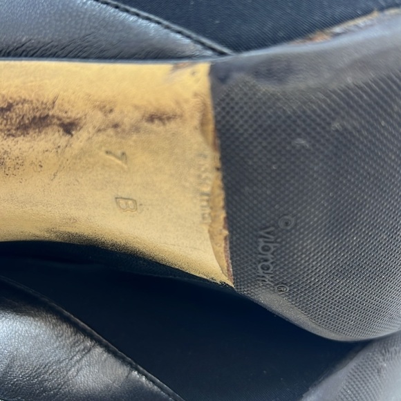 Gucci Sz 7 Tall Elastic Sock Boots Pointed Toe 3” Stacked Heel - Picture 9 of 12